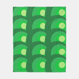 Retro-grüne Kreise Fleecedecke