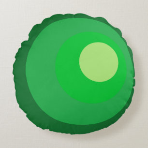 Retro grüne Kreise Rundes Kissen