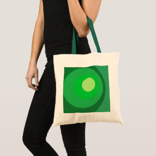 Retro grüne Kreise Tragetasche
