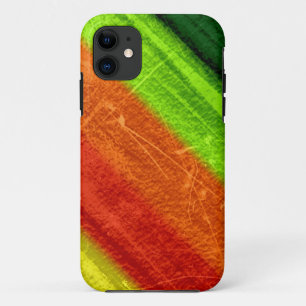 Retro-grüne, Limon orange-gelbe Grunge Streifen Case-Mate iPhone Hülle