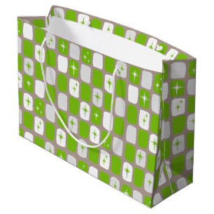 Retro grüne u. weiße große geschenktüte