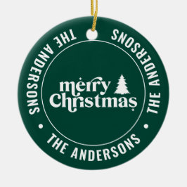 Retro Grüne Weihnachten Moderne Minimal einzigarti Keramik Ornament