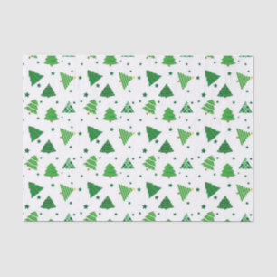 Retro grüne Weihnachtsbaumen Tissue Seidenpapier