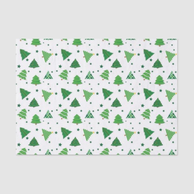 Retro grüne Weihnachtsbaumen Tissue Seidenpapier (Vorderseite)