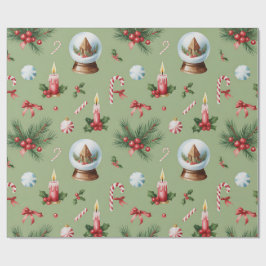 Retro-grüne Weihnachtspapier Geschenkpapier