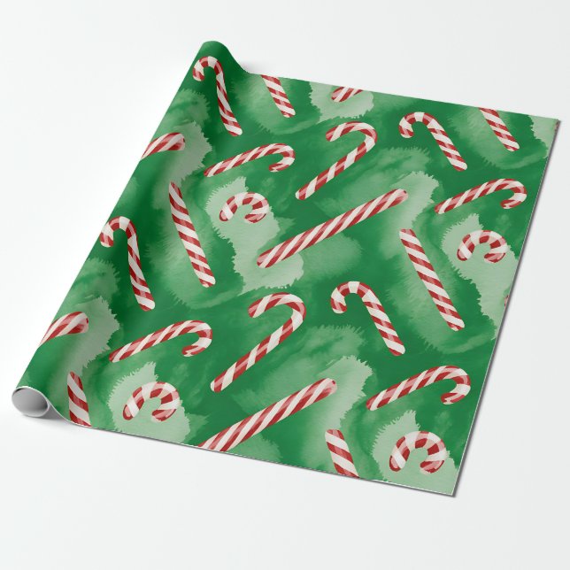 Retro-grüne Weihnachtspapier Geschenkpapier (Ungerollt)