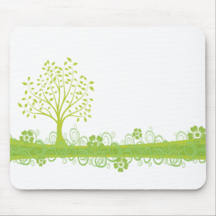Retro grüner Baum Mousepad