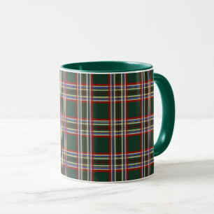 Retro-grüner Karo-Feiertagsbecher Tasse