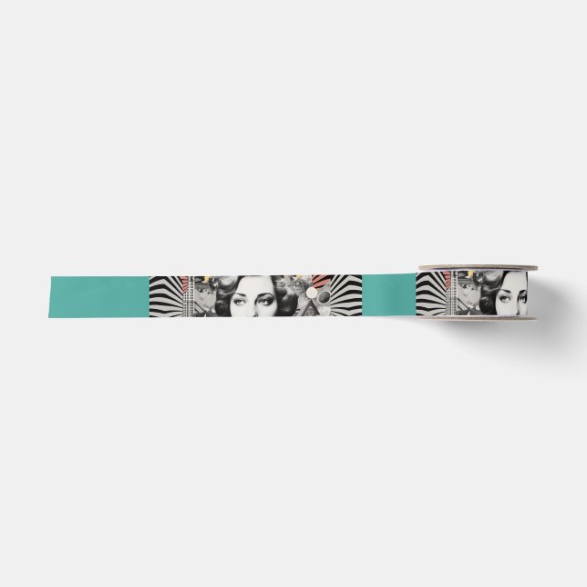 retro-grünes Band Satinband (Vorderseite)