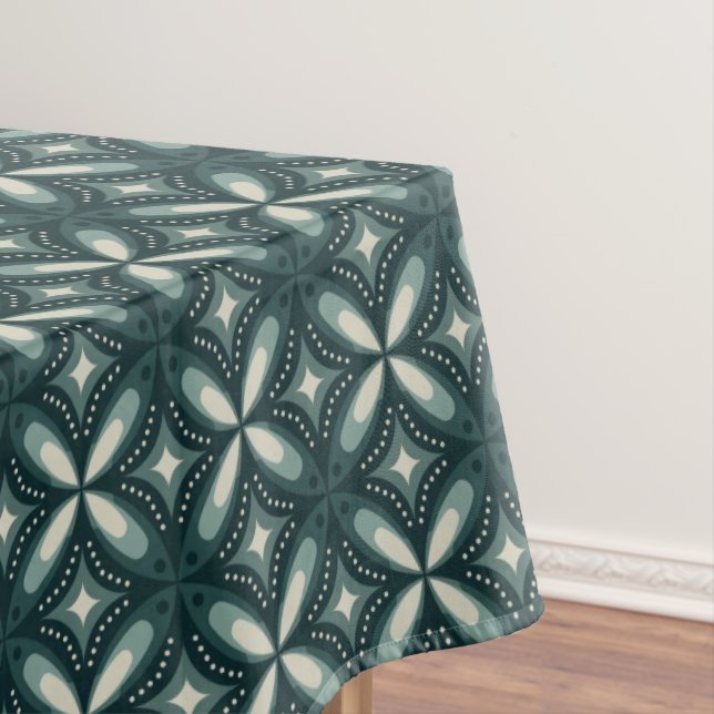 Retro grünes geometrisches Muster Tischdecke (Beispiel)