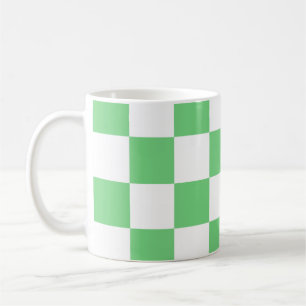 Retro Grünes Schachbrettmuster Fliesen Y2K  Kaffeetasse