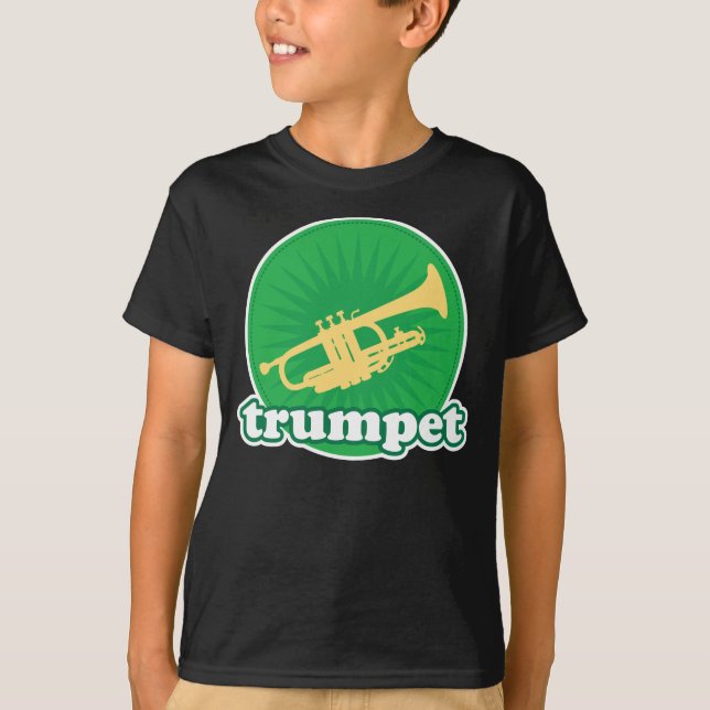 Retro grünes Trompete-Musik-Geschenk T-Shirt (Vorderseite)