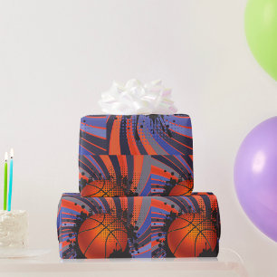 Retro-Grunge-Basketball-Abstrakt Urbaner Sport Geschenkpapier