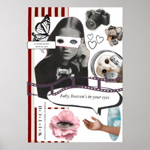 Retro Grunge Coquette Ästhetik Foto Collage Poster