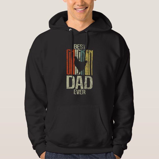 Retro grunge farmer best chicken dad ever hoodie (Vorderseite)