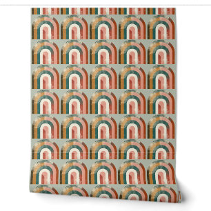 Retro-Grunge-Geometrischer Regenbogen Tapete
