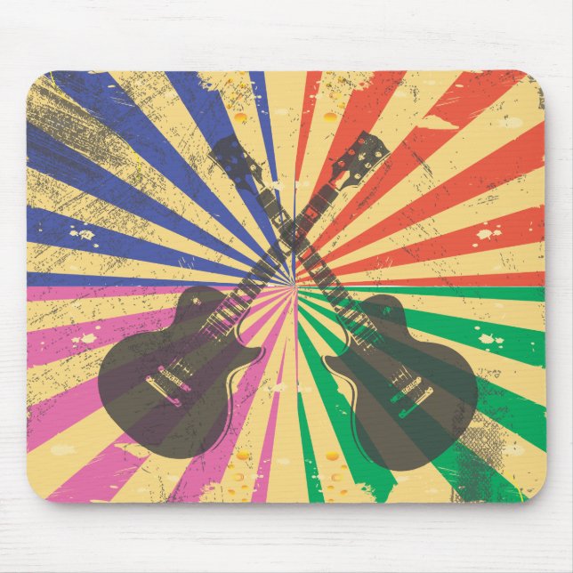 Retro Grunge-Gitarren auf Mousepad (Vorne)