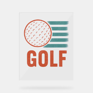 Retro Grunge Golf Acrylschild