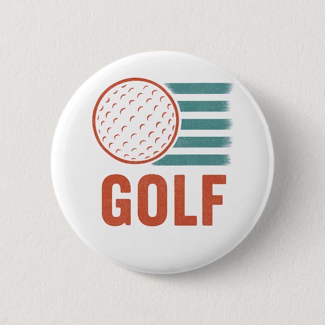 Retro Grunge Golf Button (Vorderseite)