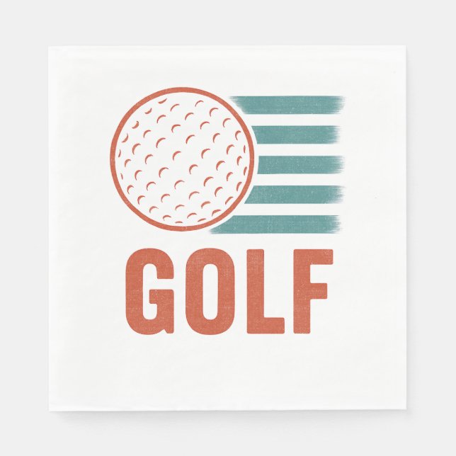 Retro Grunge Golf Serviette (Vorderseite)