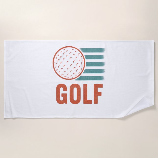 Retro Grunge Golf Strandtuch (Vorderseite)