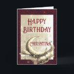 Retro-Grunge-Mond-Geburtstagskarte Karte<br><div class="desc">Retro Grunge eleganter Mond. Individuelle Karte.</div>