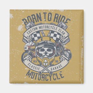 Retro Grunge Motorrad Magnet
