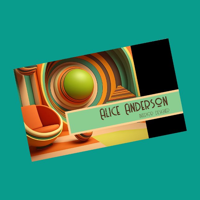 Retro grunge orange braun stilvoll originell visitenkarte (Von Creator hochgeladen)