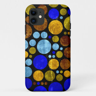 Retro Grunge Polka Dots   Yellow Blue Aqua Case-Mate iPhone Hülle