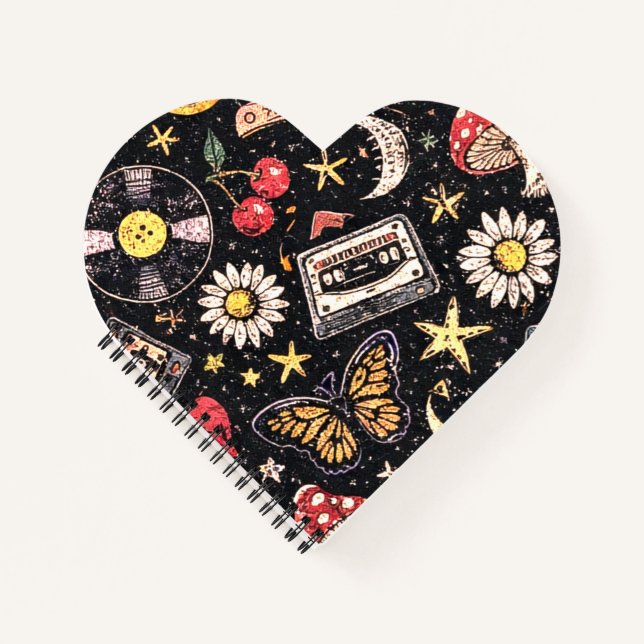 Retro Grunge Sunshine Bliss Notizbuch (Vorderseite)