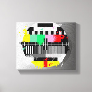 Retro-Grunge-TV-verpackte Leinwand