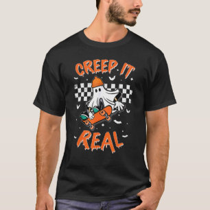Retro Grusel ist echt Vintage Halloween Skateboard T-Shirt