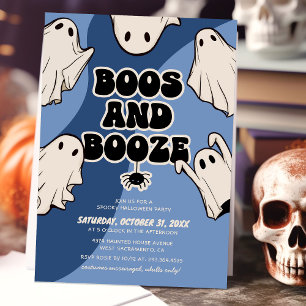 Retro Grusel und Schnaps Halloween-Party Einladung