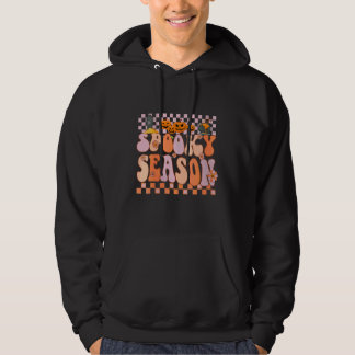 Retro Gruselige Jahreszeit Groovy Halloween-Kürbis Hoodie