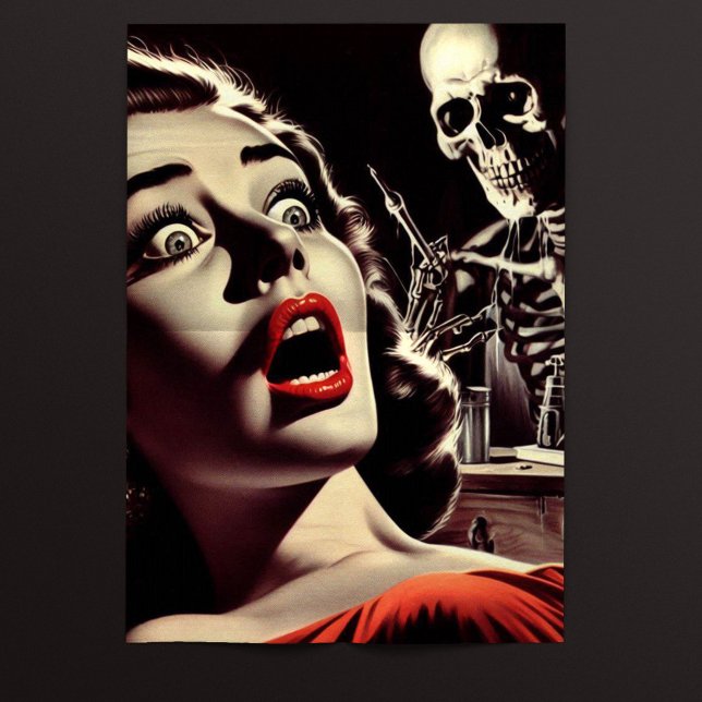 Retro Gruselige Pulp-Frau Seidenpapier (Von Creator hochgeladen)
