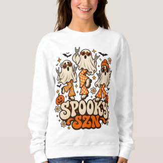 Retro Gruselige SZN Geister | Groovy 70er Hallowee Sweatshirt