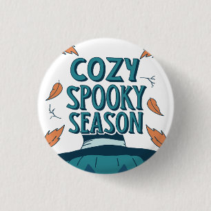Retro Gruseliger Kürbis Halloween Cozy Gruselige J Button