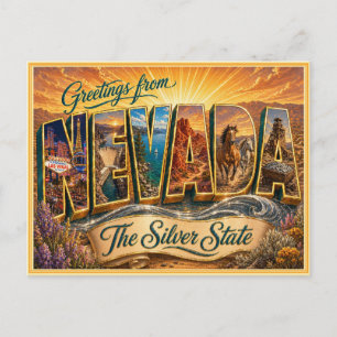 Retro-Gruß aus Nevada von einer Postkarte