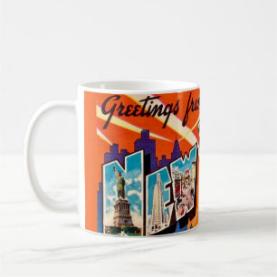 Retro Gruß aus New York Kaffeetasse