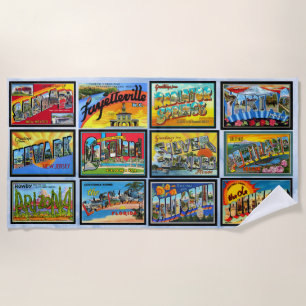 Retro-Grüße aus den USA Staaten Beach Towel Strandtuch
