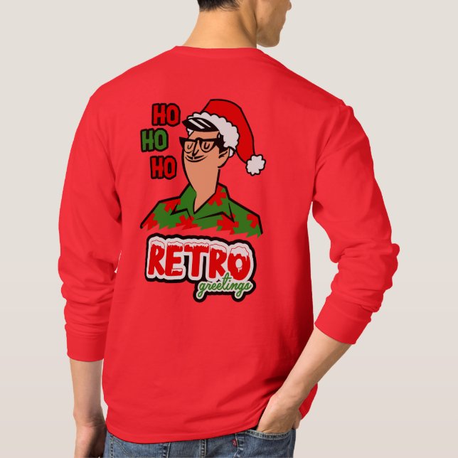Retro Grüße Weihnachten T-Shirt (Rückseite)