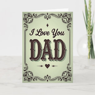 Retro Grußkarte "Ich liebe dich, Papa" Karte