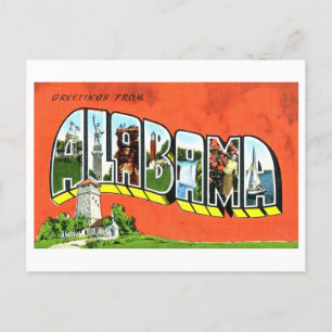 Retro Grußkarten aus Alabama Postkarte