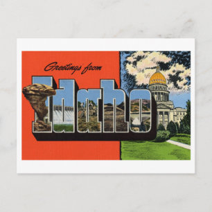 Retro Grußkarten aus Idaho Postkarte