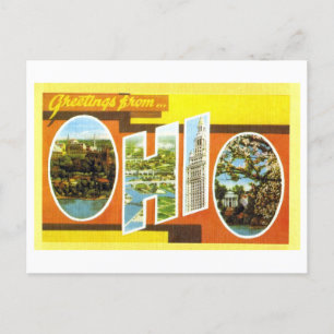 Retro Grußkarten aus Ohio Postkarte