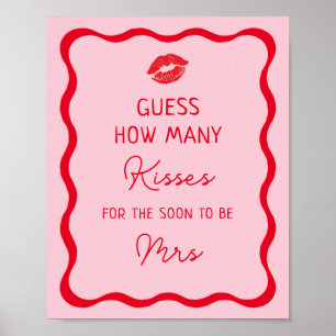 Retro Guess Wie viele Kisses Game Sign Poster