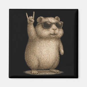 Retro Guinea Rock on Music Funny Gift Men Wome Magnet