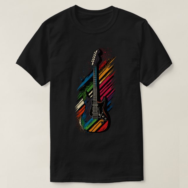 Retro Guitar Gift Guitarist Rock Konzertfestival T-Shirt (Design vorne)