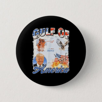 Retro Gulf of US America 2025 American Flag Eagle Button