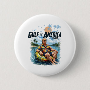 Retro Gulf of US America 2025 American Flag Golf Button